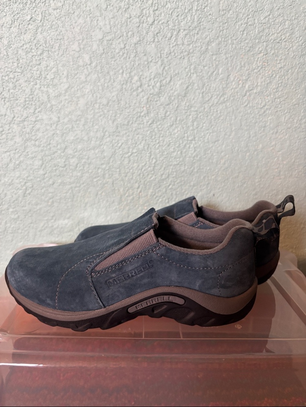 Merrell Kids Jungle Moc, Ink Suede Blue, size 1 - like new - Picture 7 of 10
